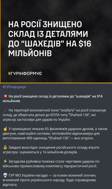 пожежа на складі дронів в Росії 23 грудня