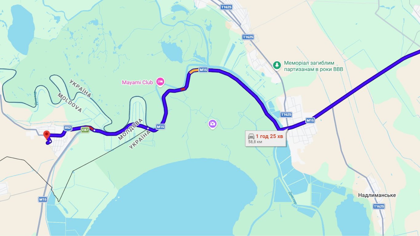 Затори на трасі Одеса-Рені