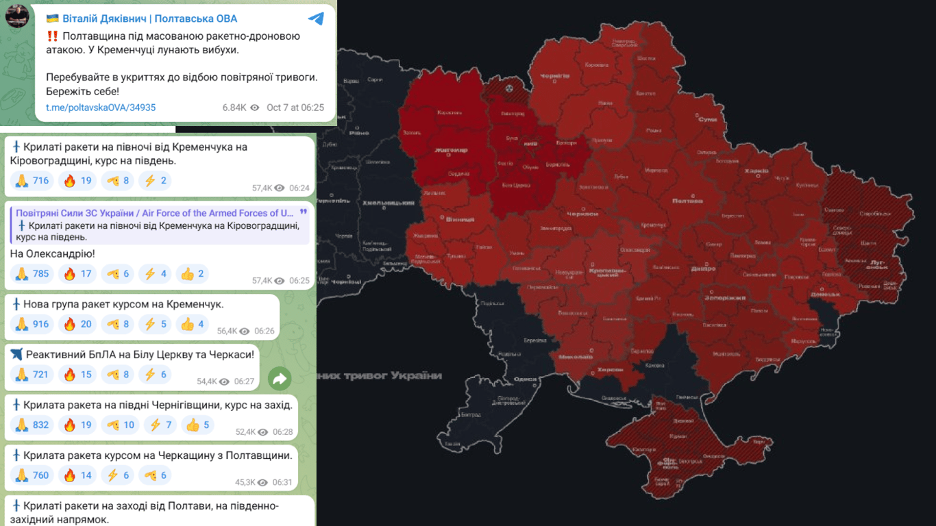 В Кременчуге и Светловодске раздались взрывы: РФ ударила крылатыми ракетами - фото 1