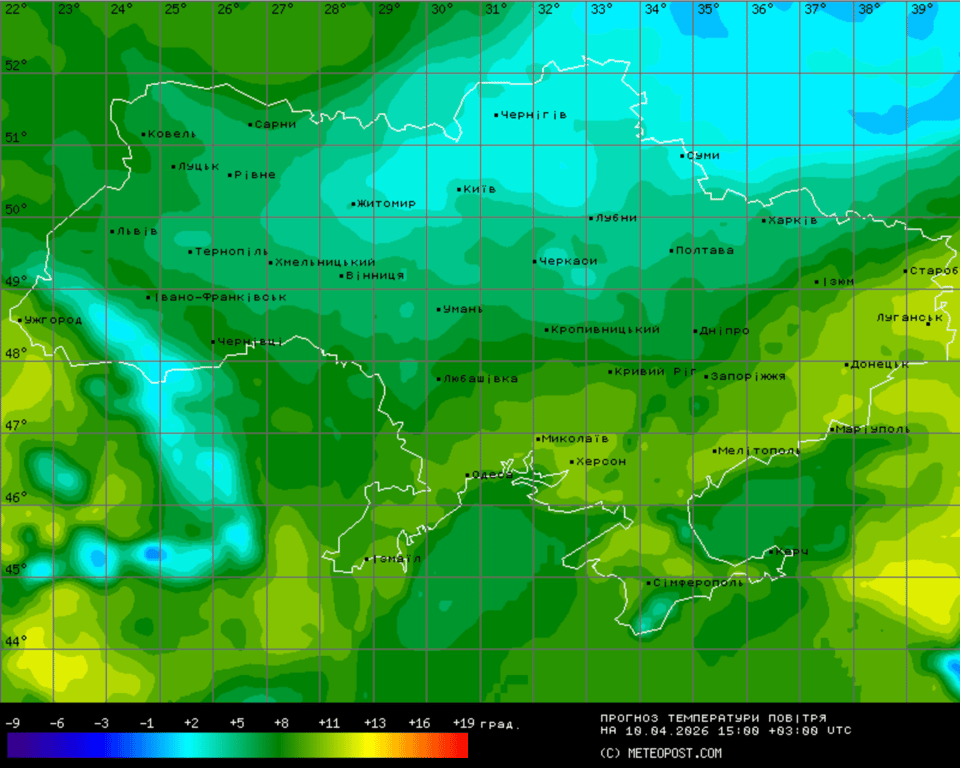 Прогноз погоди в Україні на 10 квітня