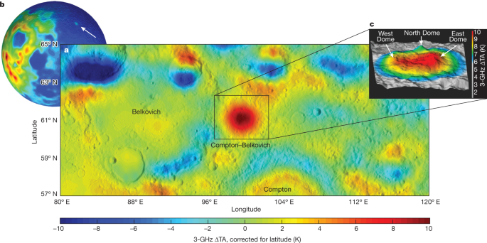 Ученые исследовали древние кратеры на Луне, обнаружив под поверхностью большую массу гранита.
