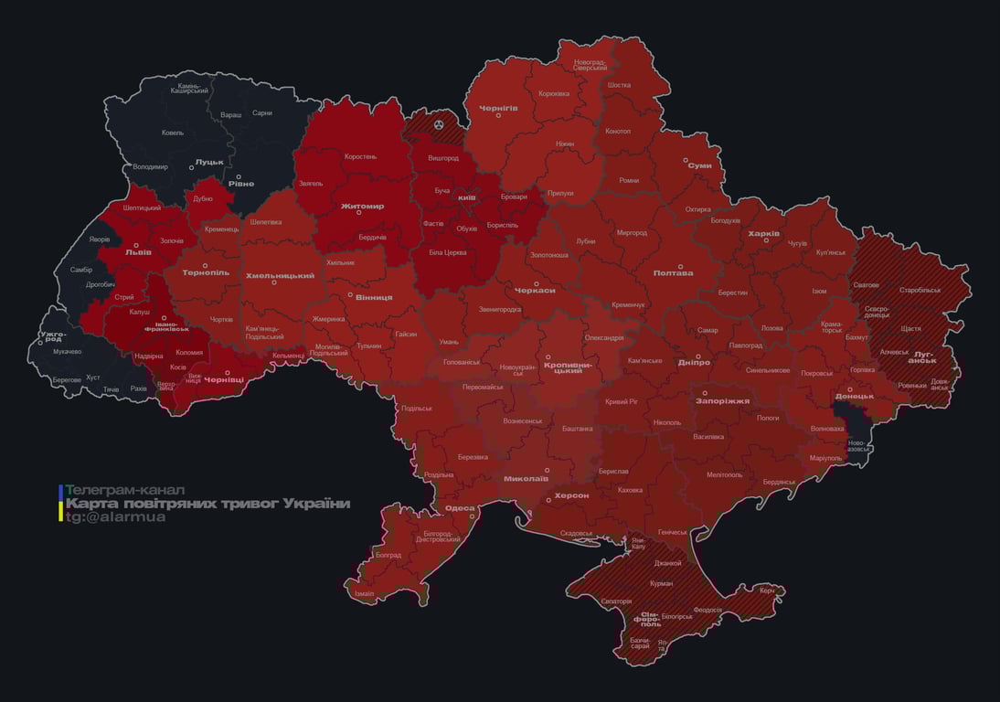 В Україні масштабна тривога 6 грудня через дрони і загрозу ракетного удару