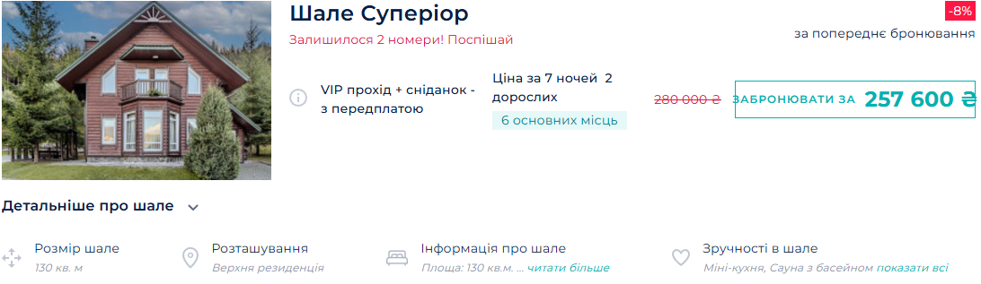 Цены на номера в отелях Буковеля