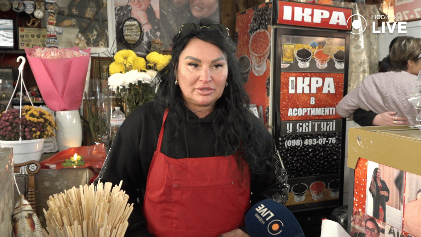 продавчиня Світлана про вартість ікри сьогодні