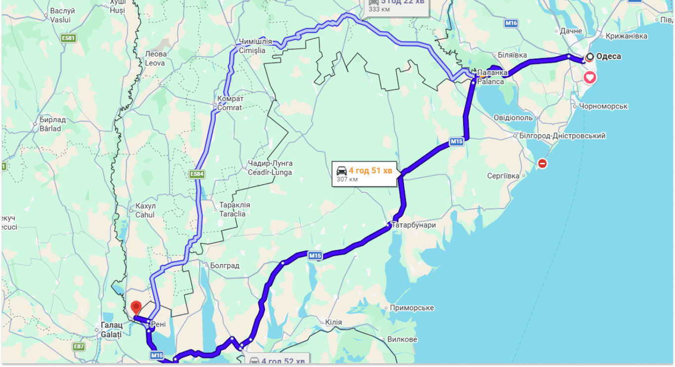 Затори на трасі Одеса-Рені