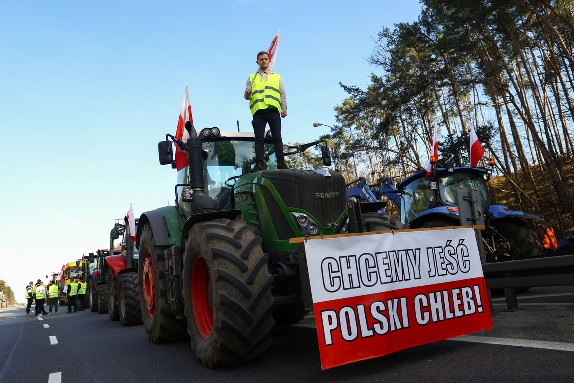 польські фермери почали протести на кордоні з Німеччиною