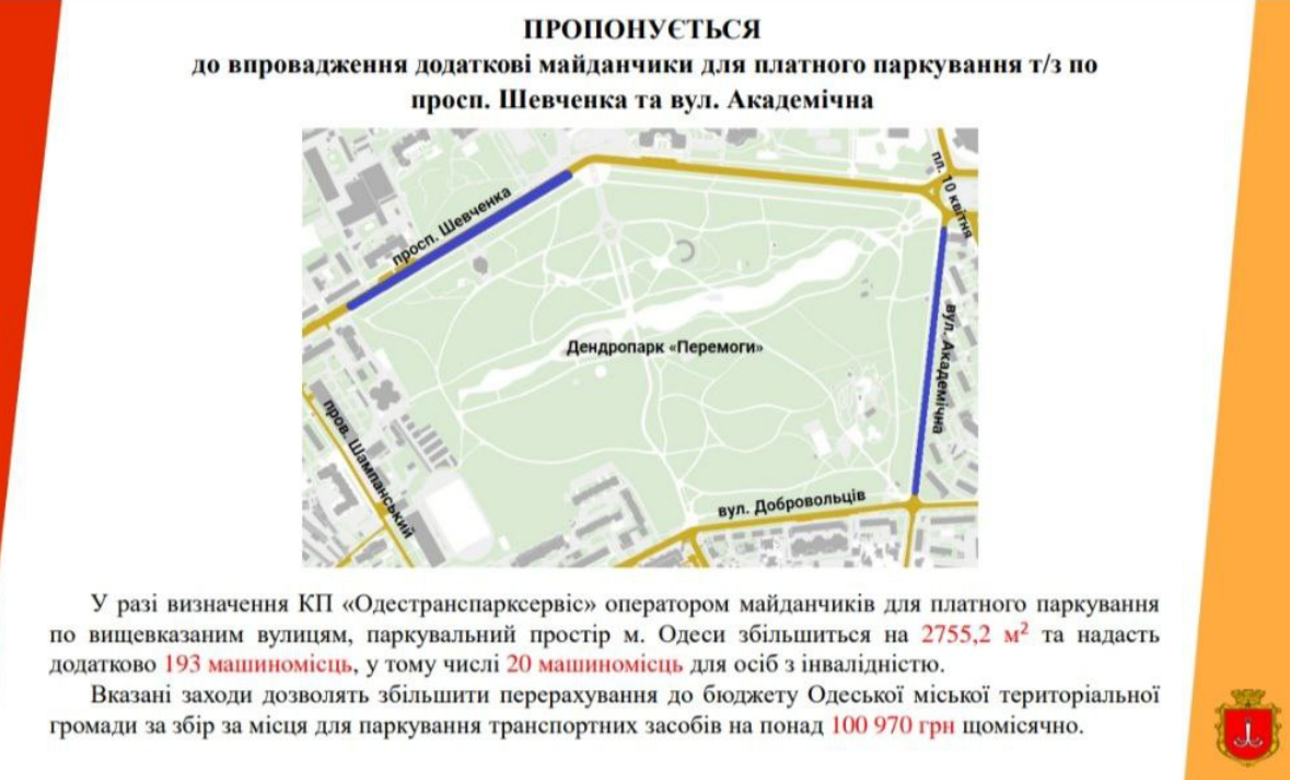 Дополнительная парковка в Одессе.