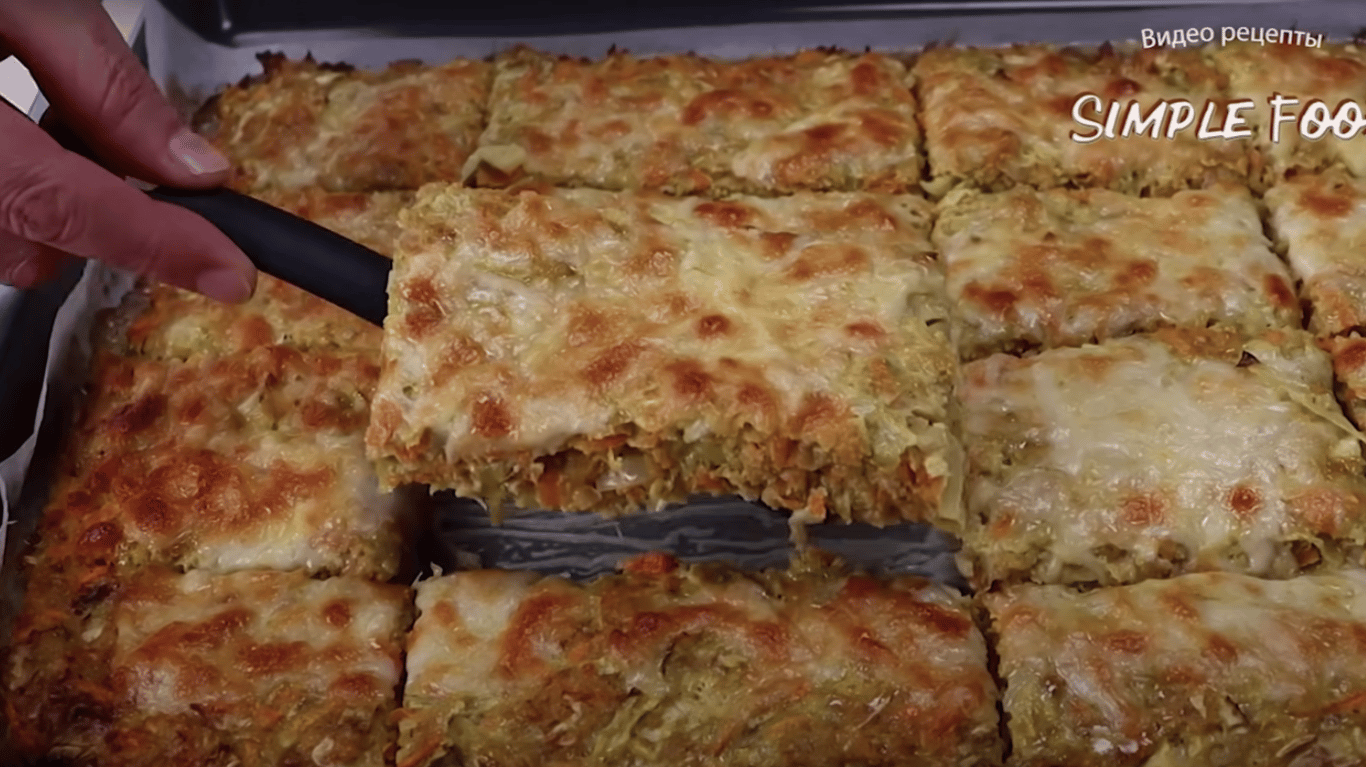 простий рецепт запіканки з капусти та фаршу зі сирною скоринкою