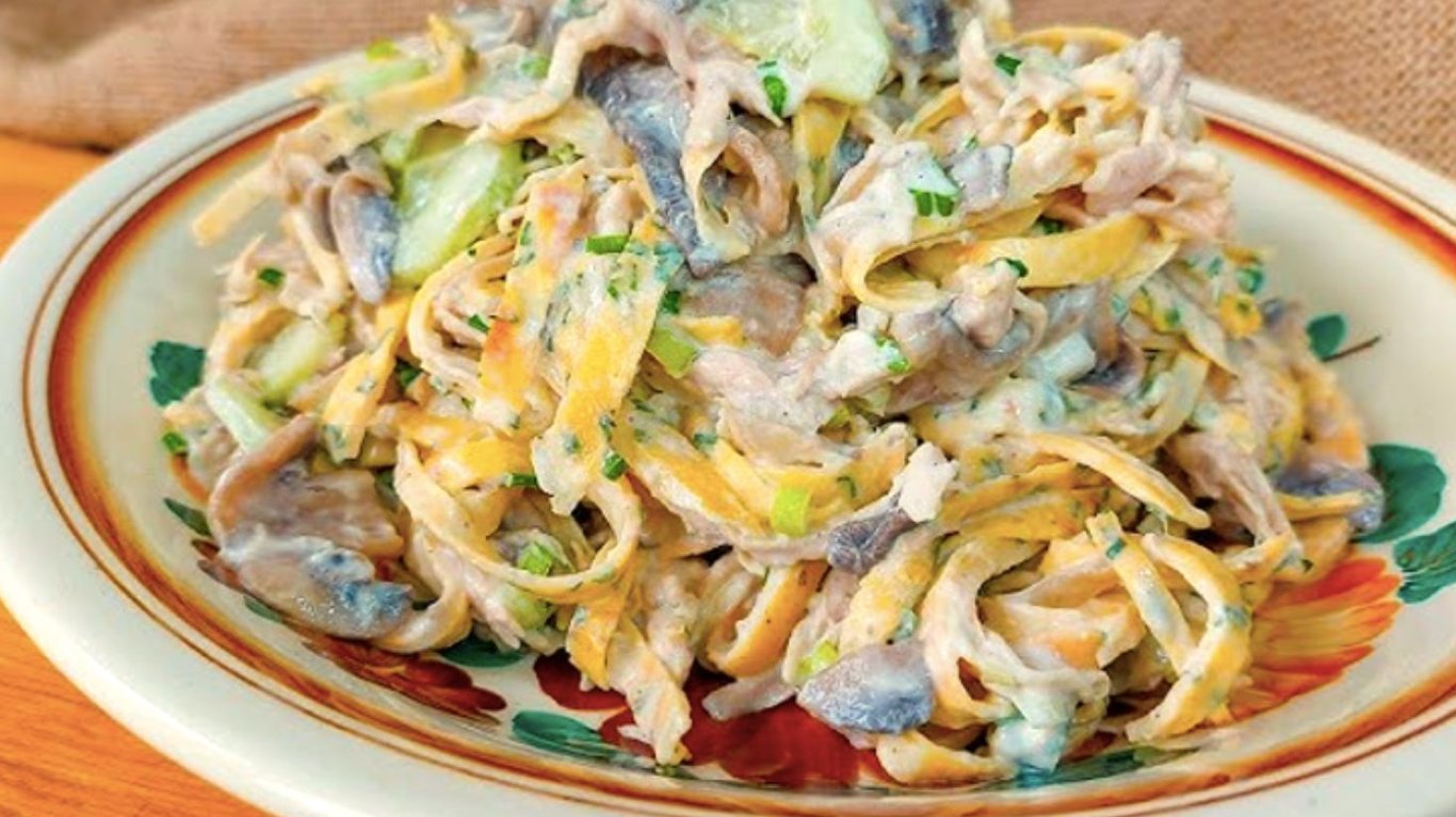 рецепт салату з печерицями від львівської господині