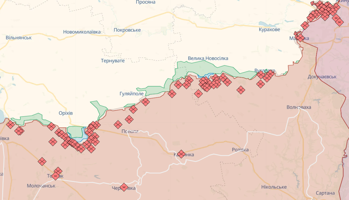 Карта боевых действий от Deepstate