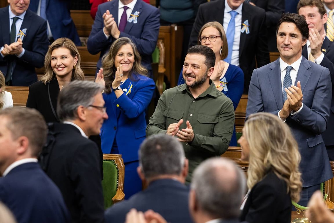 Президент Украины Владимир Зеленский и Первая леди Елена Зеленская с визитом в Канаду