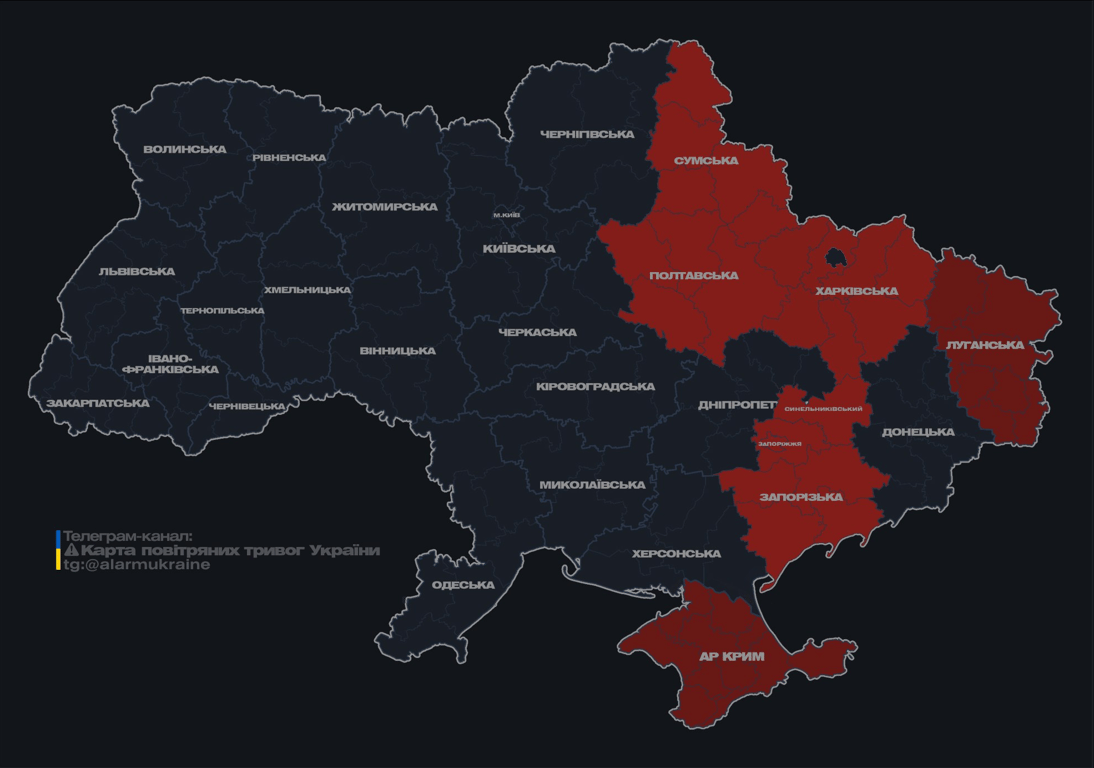 Повітряна тривога вночі 22 травня 2025 року