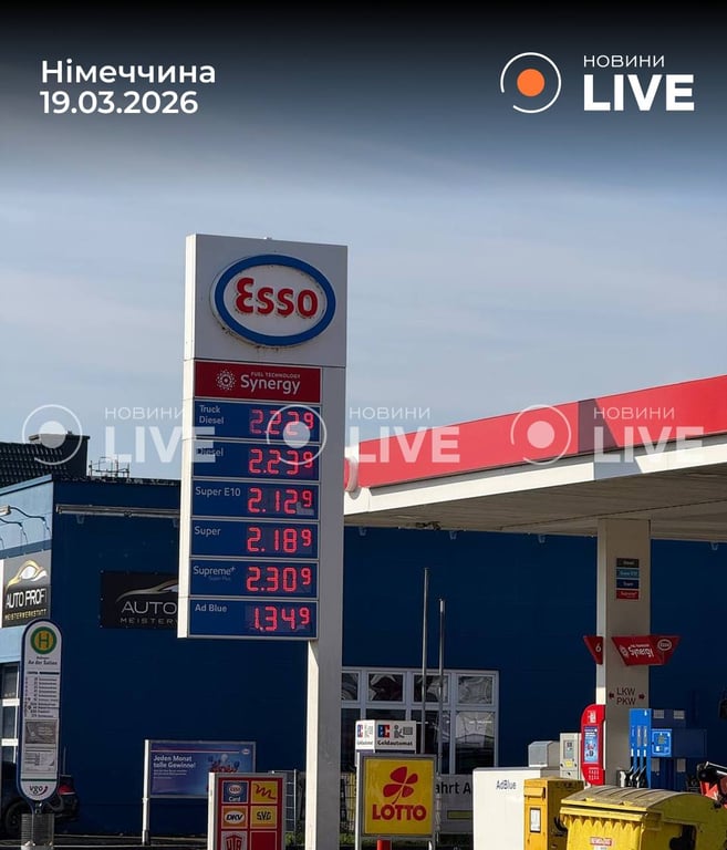 Вартість палива в Німеччині 19 березня
