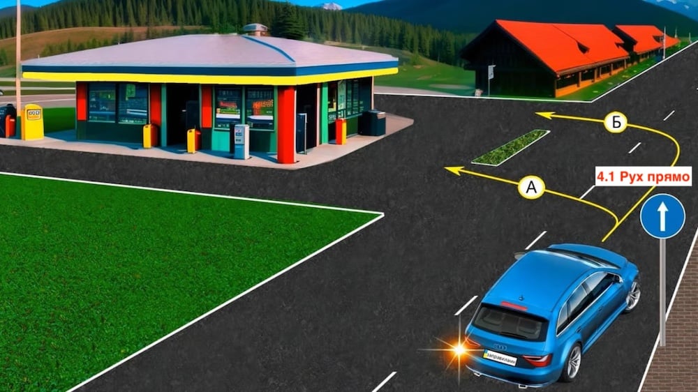 Тест з ПДР: за якою траєкторією можна повернути ліворуч?