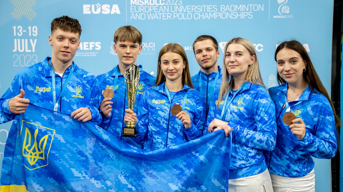 Украинские студенты завоевали 4 медали на Чемпионате Европы по бадминтону