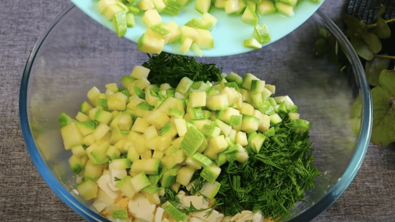 рецепт салату з кабачків та зелені