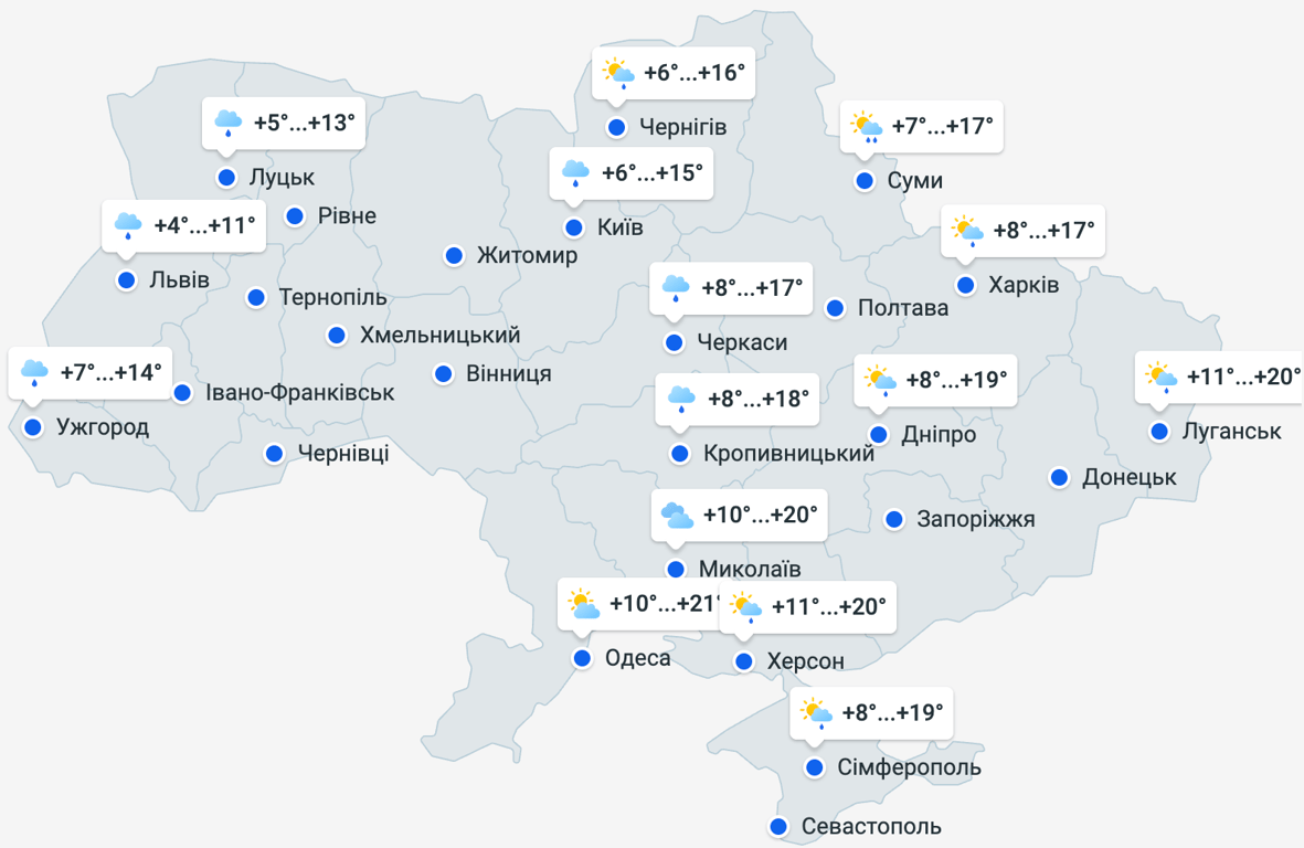 Погода в Україні завтра 19 травня