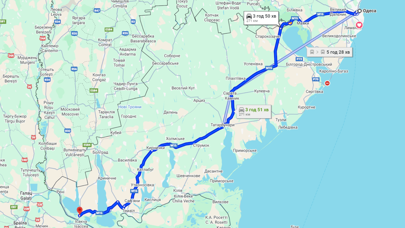 Затори на трасі Одеса-Рені