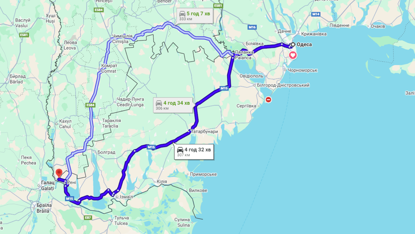 Затори на трасі Одеса-Рені