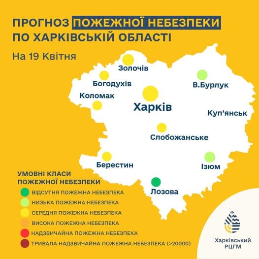 Пожежна небезпека в Харкові 19 квітня