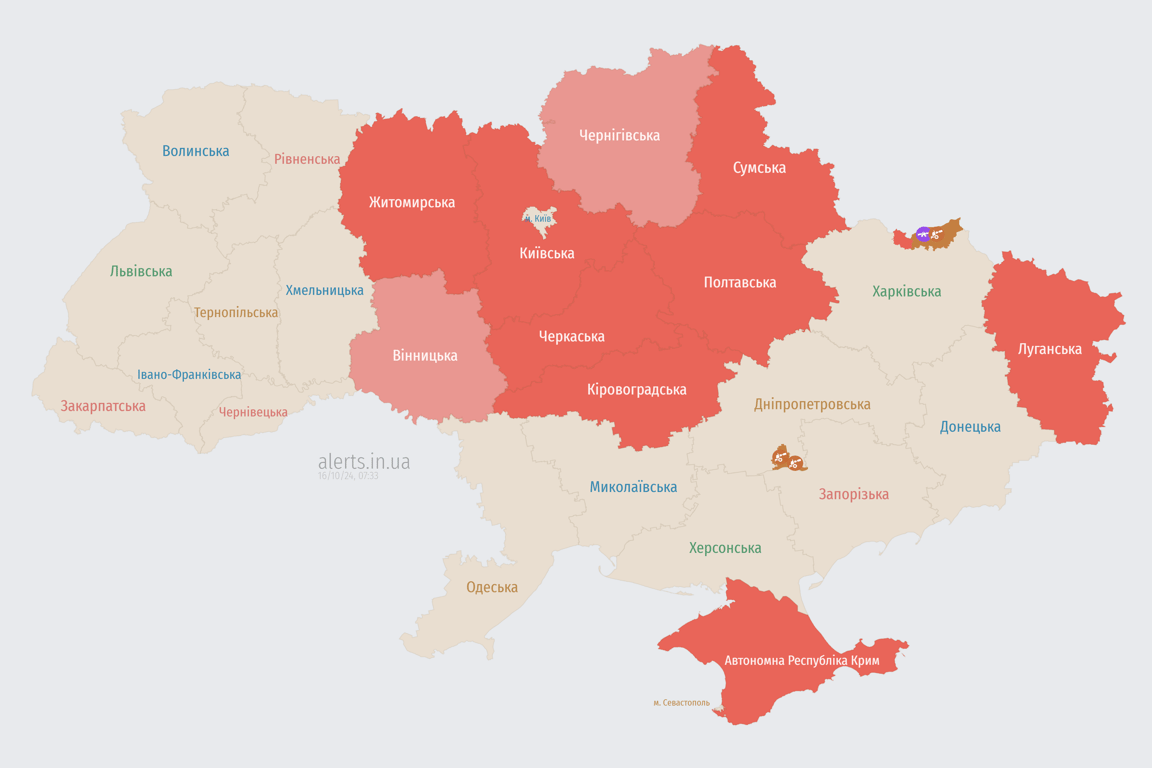 Карта повітряних тривог