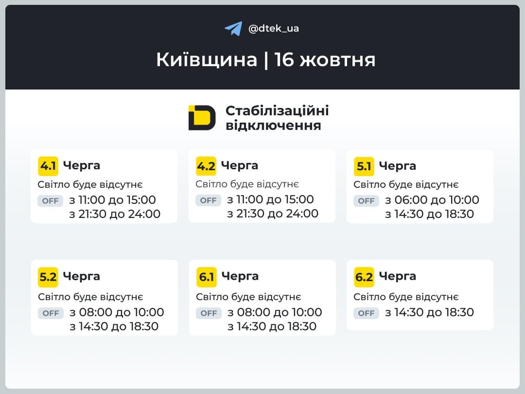 Отключения света