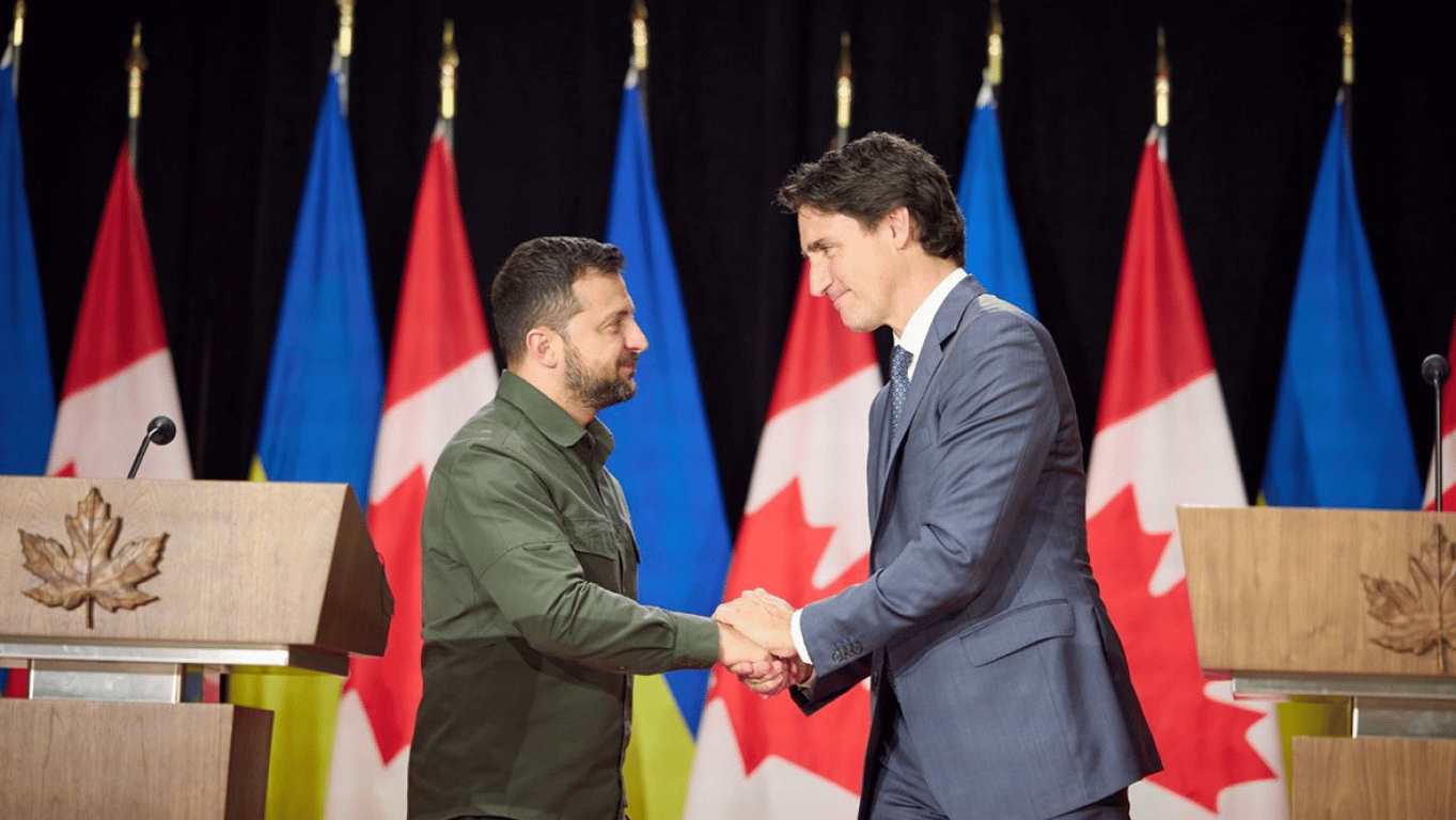 Президент України Володимир Зеленський та прем'єр-міністр Канади Джастін
