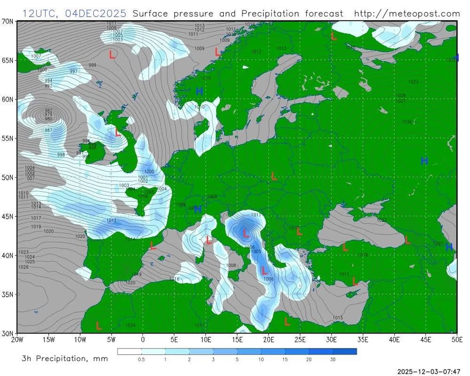 Погода на 4 грудня