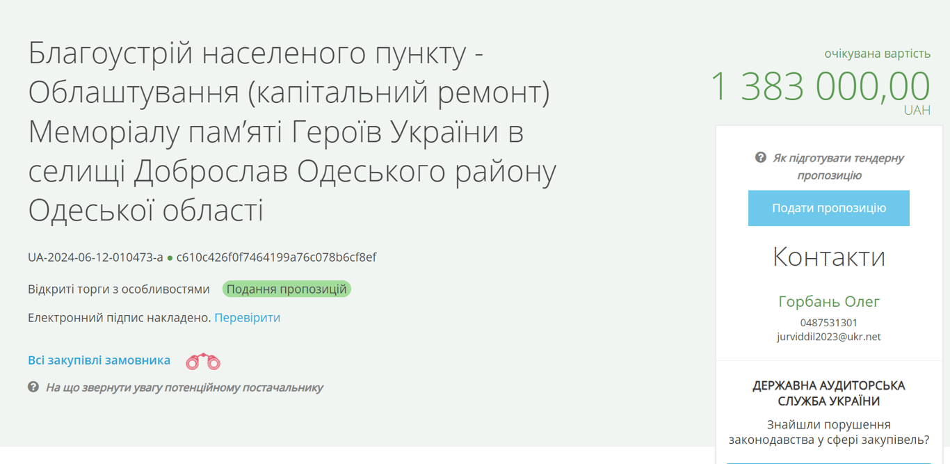 Ремонт меморіалу