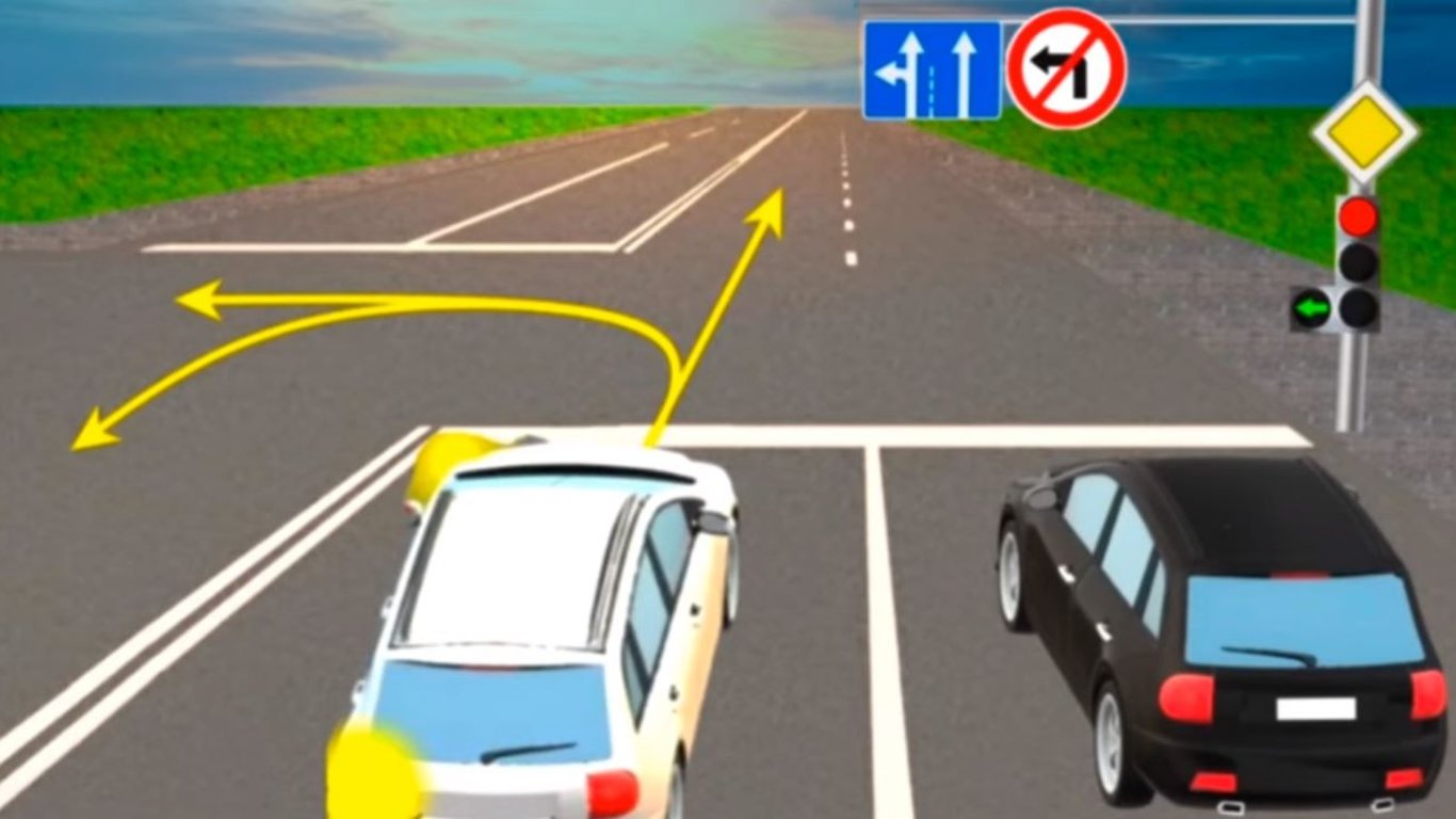 Тест по ПДД на внимание: куда может проехать водитель белого автомобиля