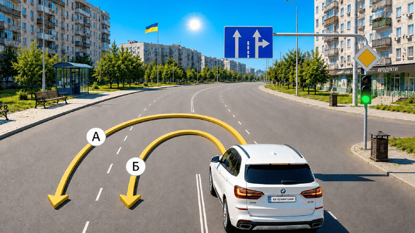 Тест ПДР, у якому помиляються 56%: яка траєкторія розвороту дозволена