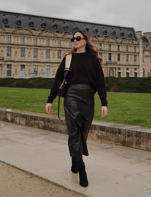 Стильні образи зі шкірною спідницею