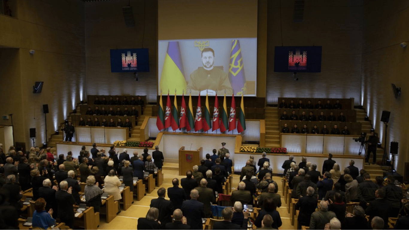 Зеленский выступил во время торжественного заседания Сеймаса Литвы