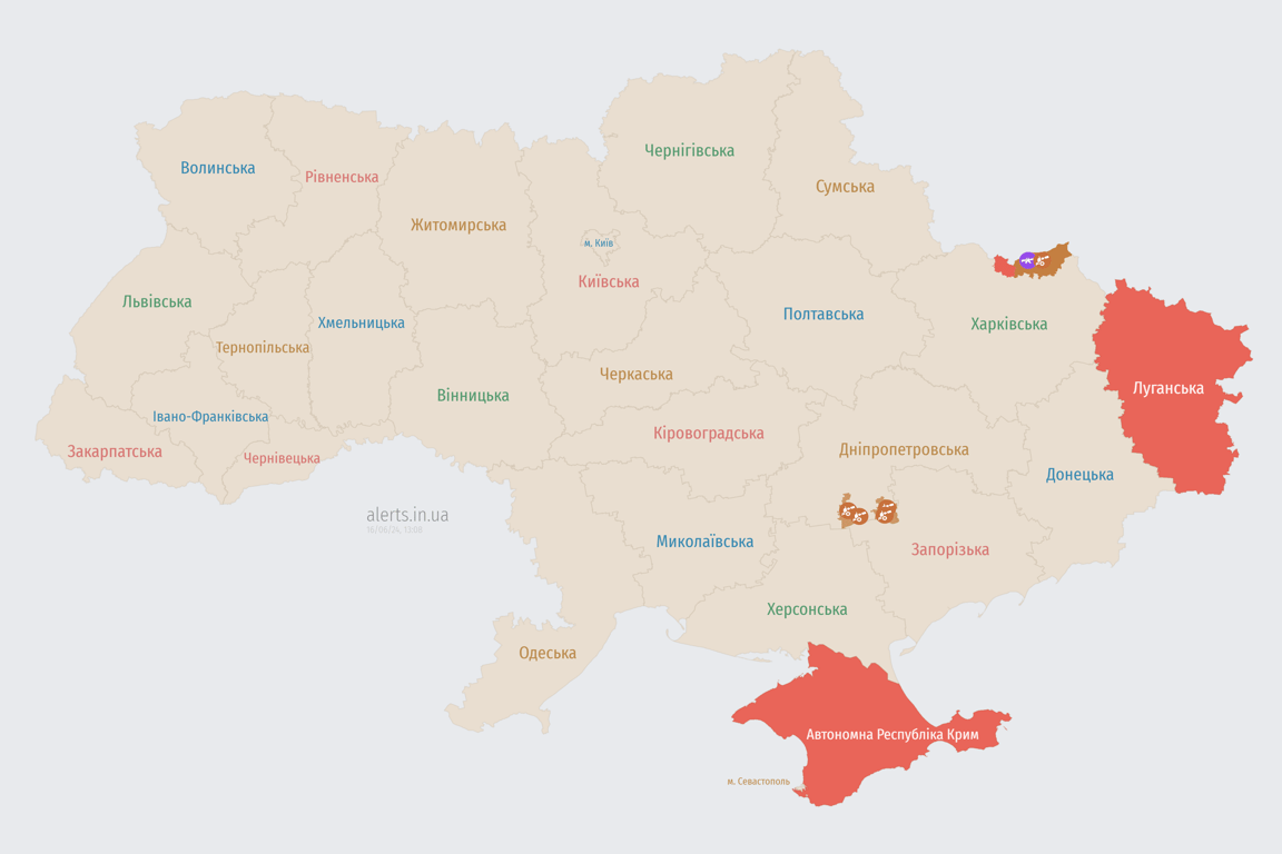 Карта воздушных тревог