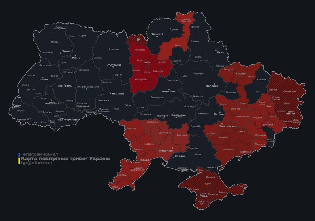 Повітряна  тривога вночі 25 грудня 2025 року