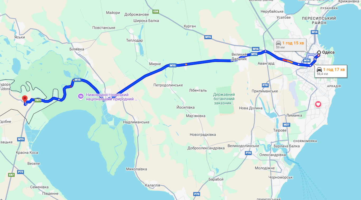 Затори на трасі Одеса-Рені