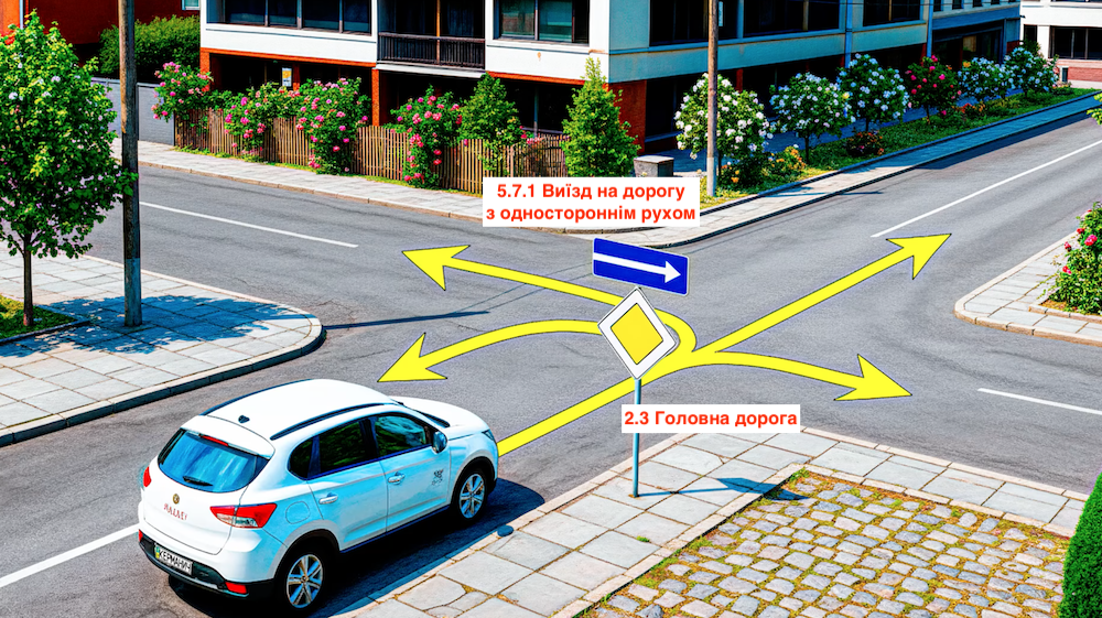 Тест з ПДР: куди можна продовжити рух?