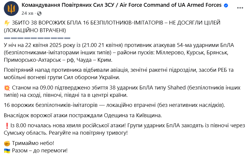 Робота ППО по дронах