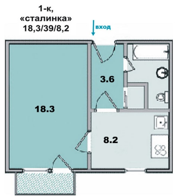 Площадь квартиры в сталинке — какую квадратуру имеет однушка - фото 1