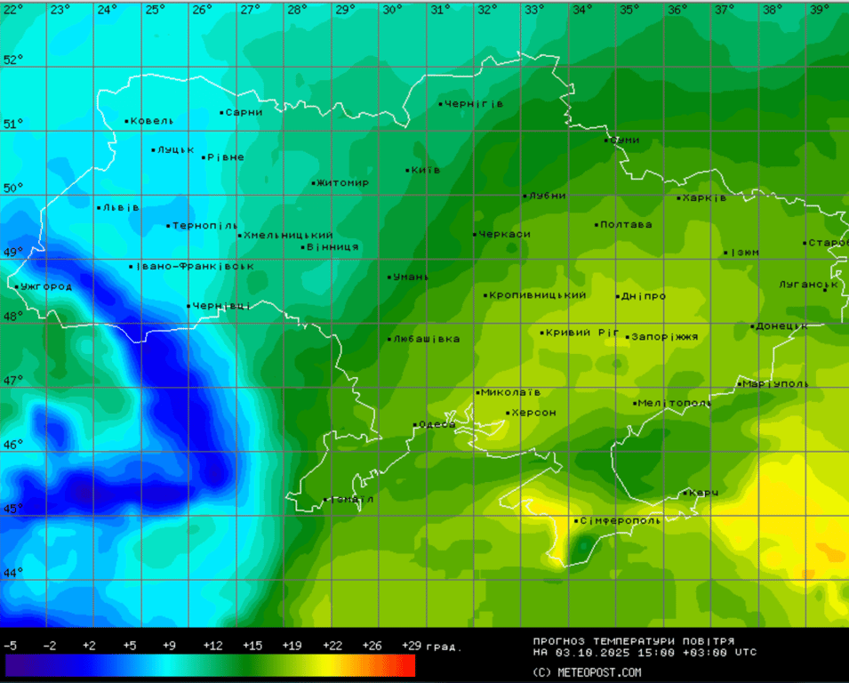 Прогноз погоди в Україні на 3 жовтня