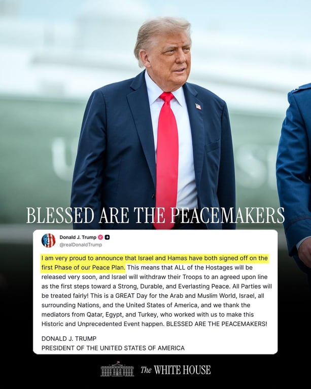 Трамп заявив, що перша фаза угоди між Ізраїлем та ХАМАС підписана - фото 1