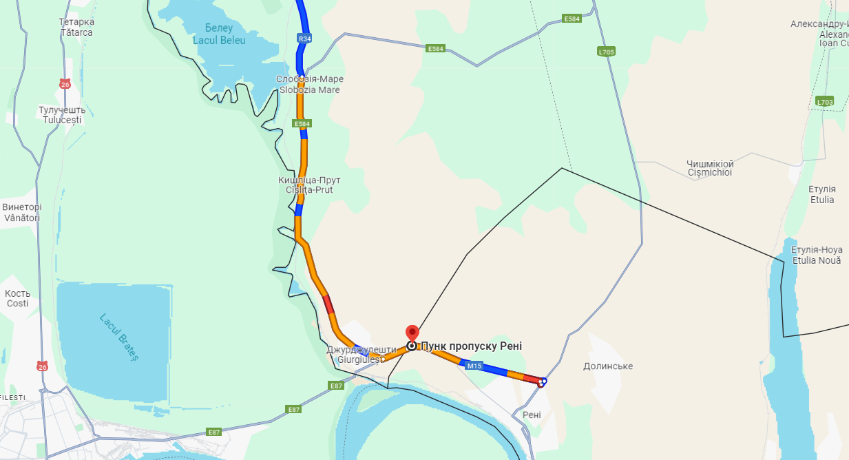 Черги на КПП "Рені — Джюрджюлешть" сьогодні