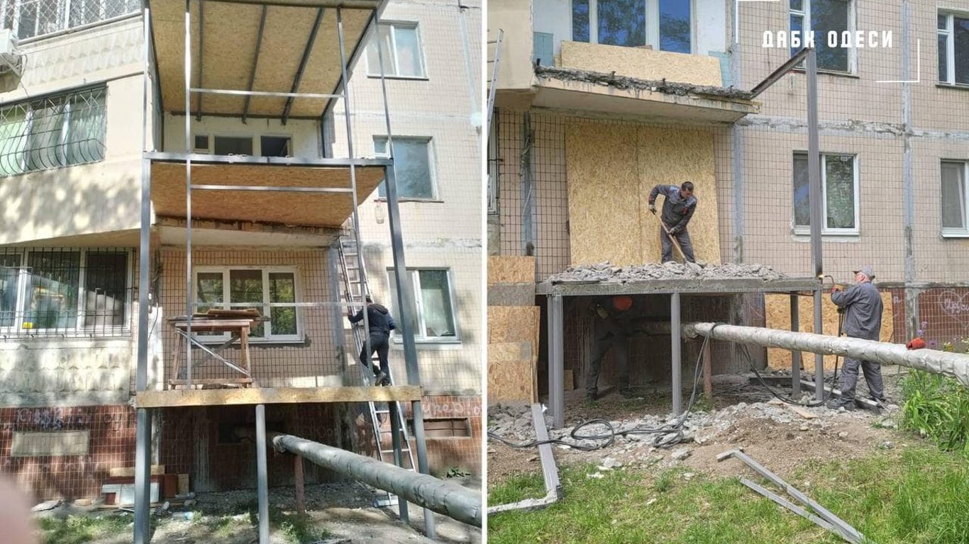 В Одессе демонтировали незаконный царь-балкон