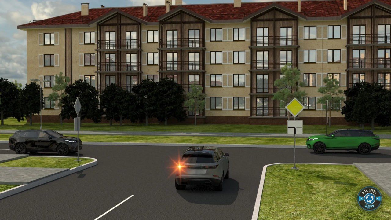 Тест по ПДД с нерегулируемым перекрестком