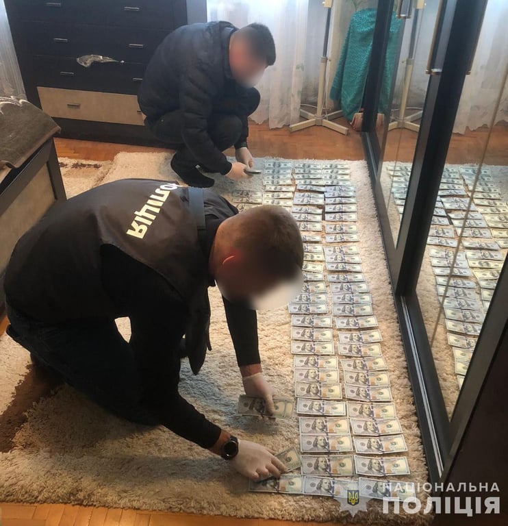 Вилучені гроші. Фото: Нацполіція