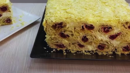 Рецепт быстрого торта из готового слоеного теста - 285x160