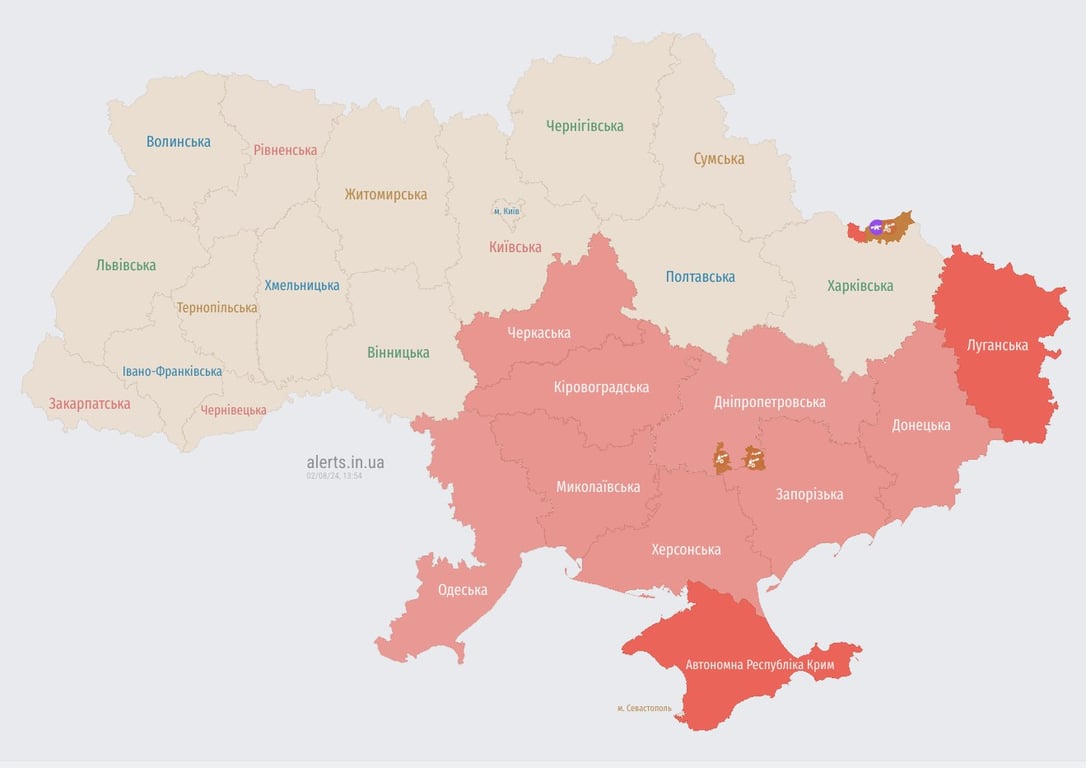 Тривога в Україні 2 серпня
