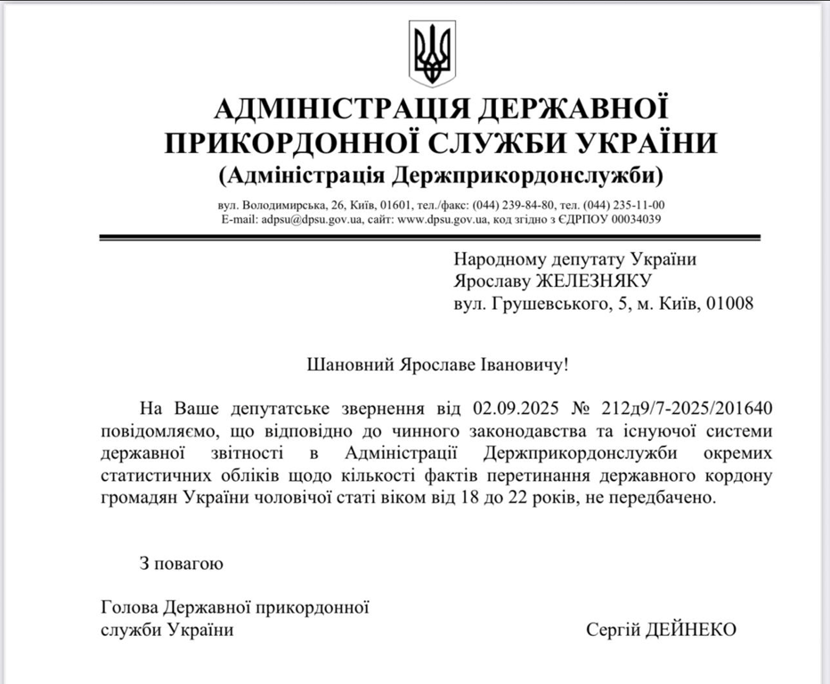 ДПСУ не веде облік виїзду чоловіків від 18 до 22 років — нардеп - фото 2