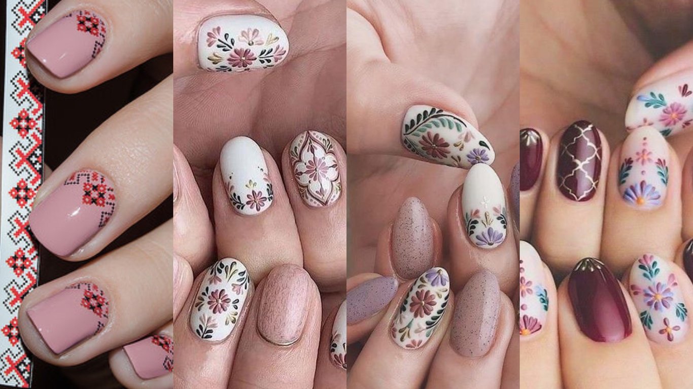 Дизайн манікюру у стилі вишиванки