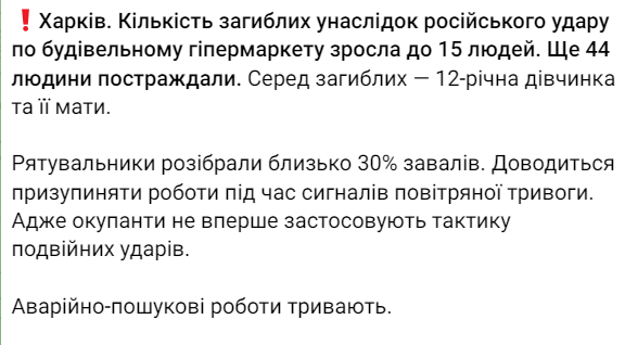 Кількість загиблих внаслідок удару по Епіцентру в Харкові зросла — серед них дитина - фото 2